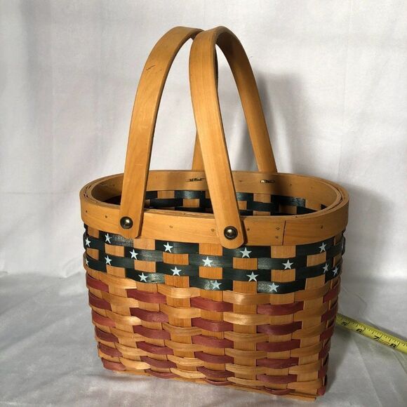 Grand Basket Country Woven Collection Patriotic Flag Oval - Picture 6 of 8